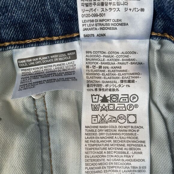 Levis 505 Jeans Mens Blue Denim Regular Fit Straight Leg Stretch Size 36x32 - Picture 8 of 12